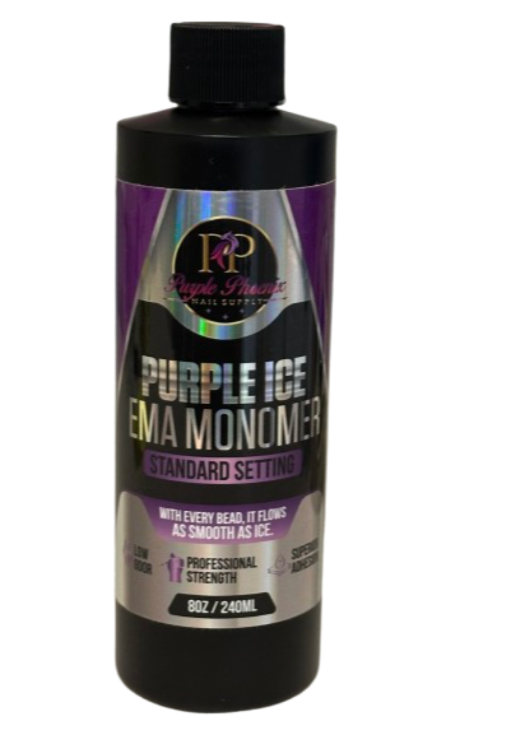 Purple Ice Monomer - Low Odor EMA Monomer | Standard Setting | Cures in 45 Seconds | Professional-Grade Adhesion | Purple Phoenix Nail Supply