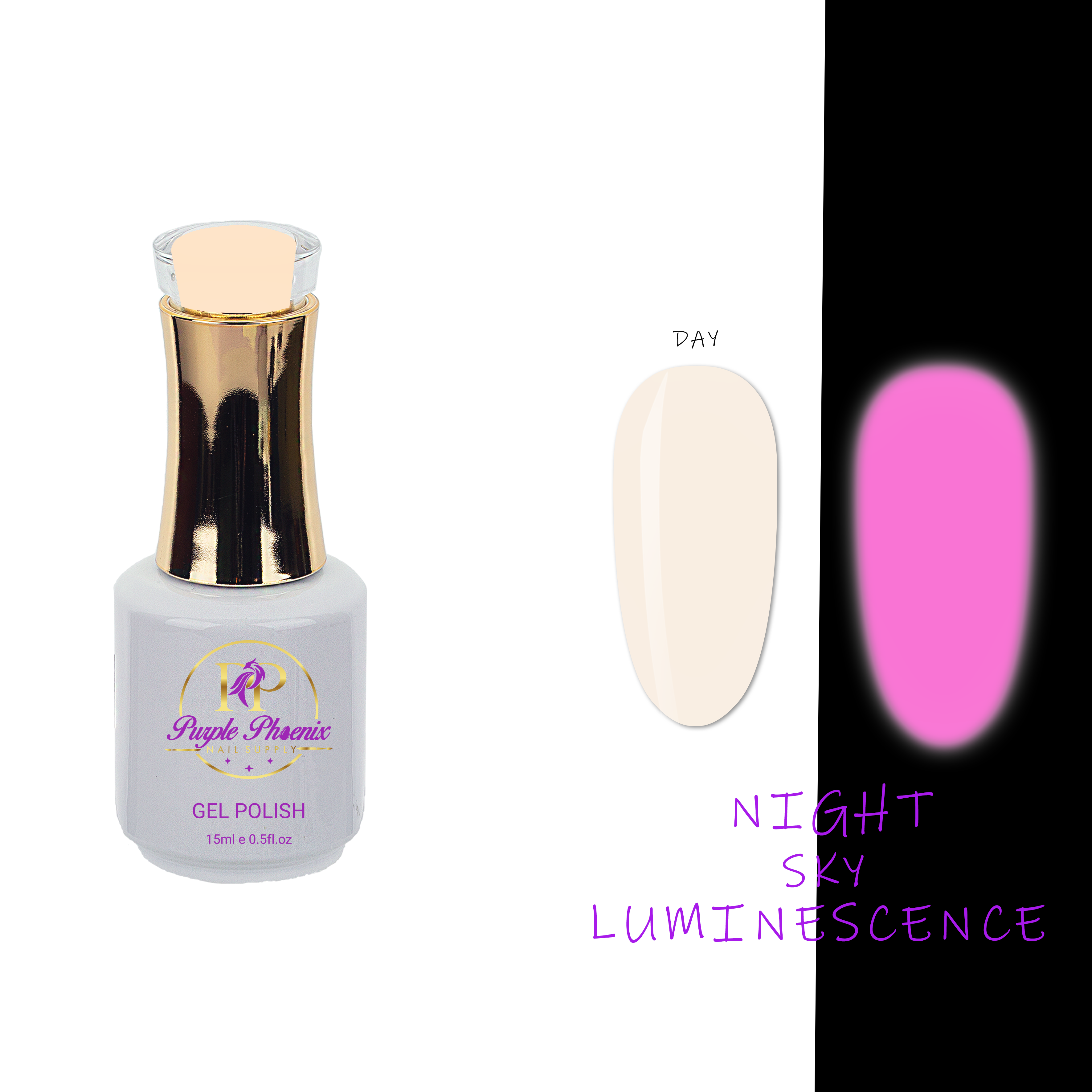 #63 Night Sky Luminescence Gel Polish - Stunning Day to Night Transformation | Purple Phoenix Nail Supply