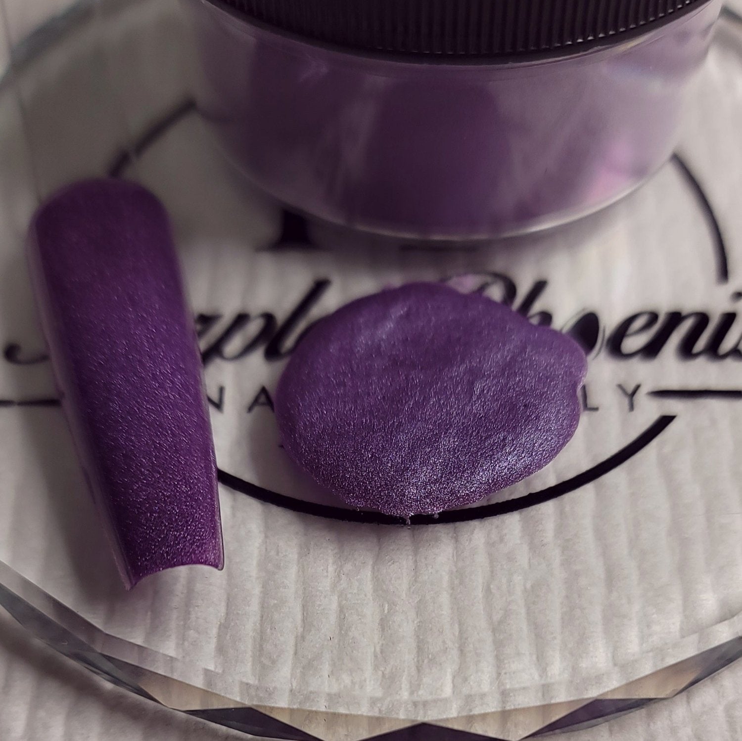 Royal Amethyst Acrylic Powder - Rich, vibrant purple with a subtle shimmer, perfect for elegant nail designs