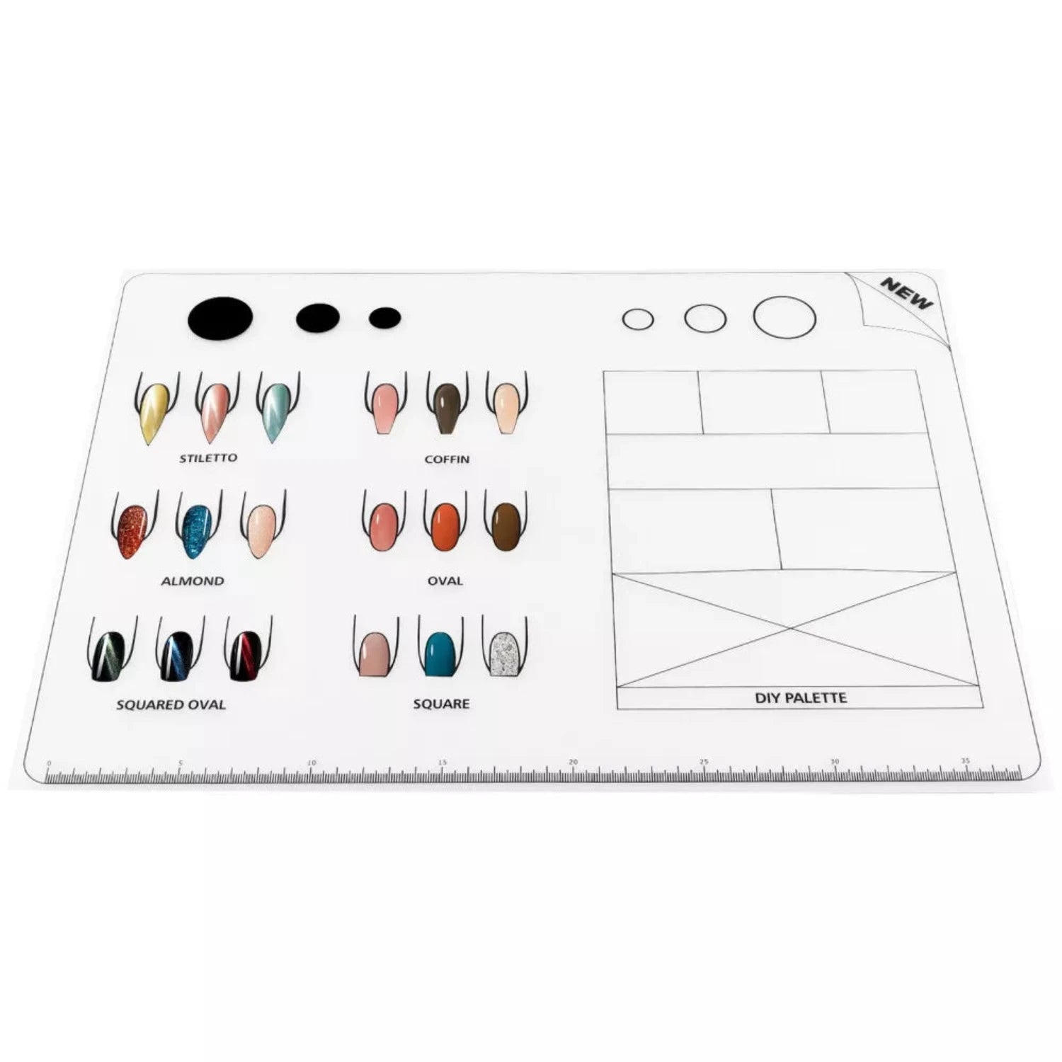 "Eco-friendly Reusable Silicone Nail Practice Mat with realistic nail templates for professional nail technicians and nail art enthusiasts"