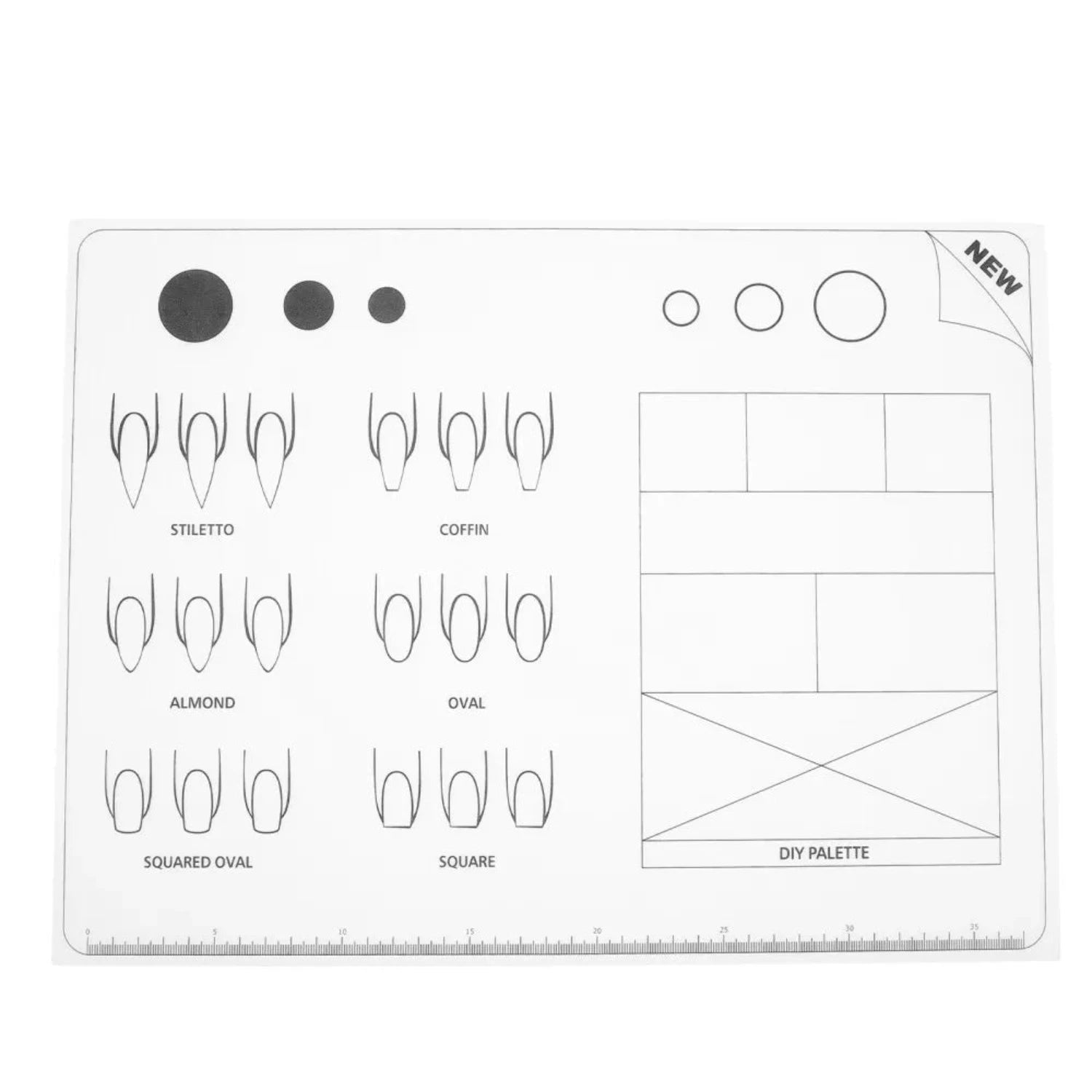 "Eco-friendly Reusable Silicone Nail Practice Mat with realistic nail templates for professional nail technicians and nail art enthusiasts"