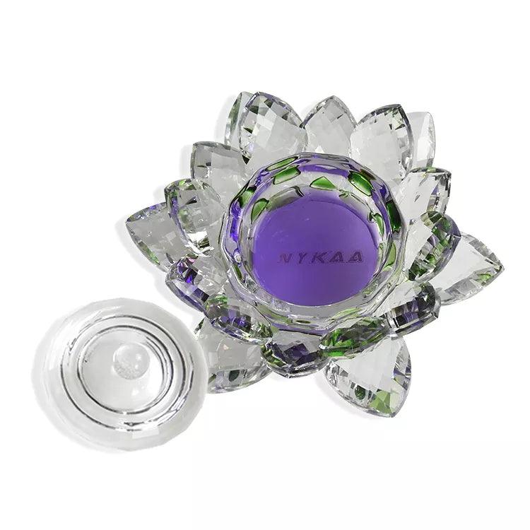 LOTUS FLOWER GLASS DAPPEN DISH AB CRYSTAL - Purple Phoenix Nail Supply